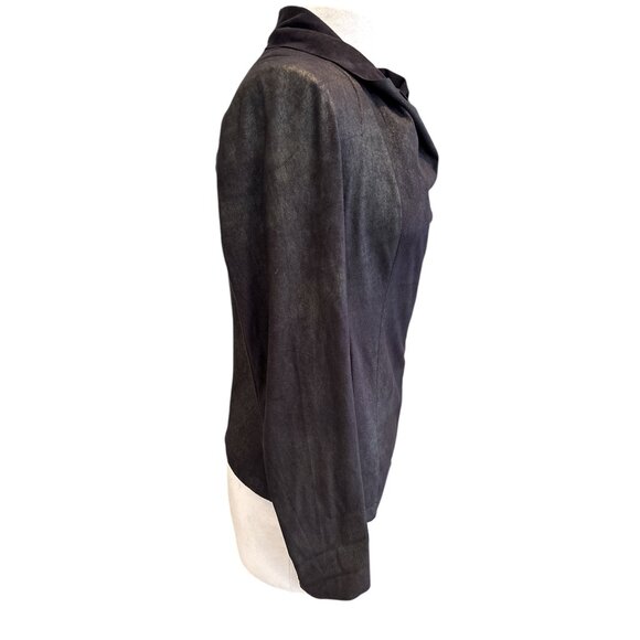 C. Luce Womens Asymmetrical Zip Long Sleeve Jacket Medium Black - Picture 5 of 10